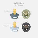 BIBS Colour 4-Pack Dummies Pacifier Size 1 Denmark BPA Free Baby Blue view 2