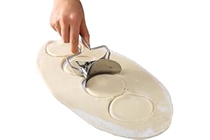 Dumpling Cutter Roller – Stainless Steel Dough Circle Cutter | Dumpling Wrapper Roller Cooking Utensil, Making Tools for Chin