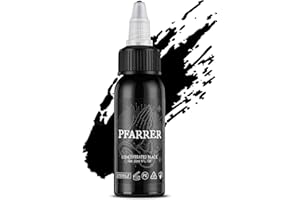 PFARRER Tattoo Ink Black 1oz(30ml) Vegan-Friendly USA Standard Pigment Supplies Concentrated Black TI7003-30-002