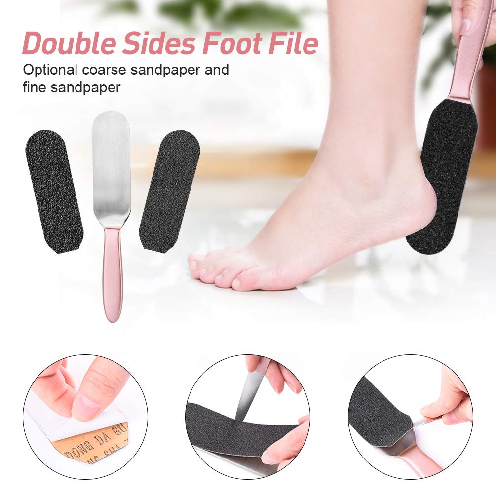 Professional Pedicure Foot File Kit, Double-Sided Colossal Stainless Steel Foot Rasp Foot Scraper and Callus Remover Dead Skin Corn Remover for Feet : Beauty