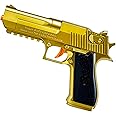 QicoociQ Gel Ball Blaster Gun Toy - Golden Small Manual Splatter Gun Blasters for Ages 14+, Outdoor Team Shooting Game, Idea Gift