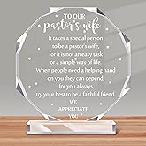 Kosiz 1 Pcs Pastor Wife Appreciation Gifts for Women Thank You Gift Acrylic Keepsake Christian Plaque for Women Pastor Wife Religious Church Tabletop Decor