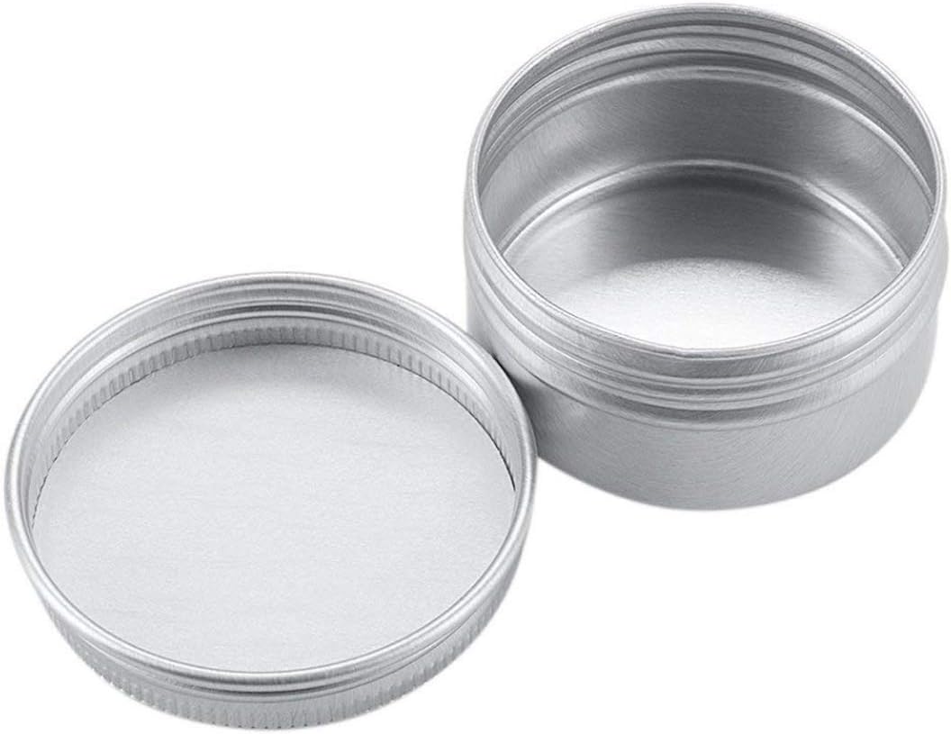12PCS 5ML 0.2oz Silver Round Tin Containers With Tight Twist Screw Cap Aluminum Metal Cosmetic Case Jar Storage Travel Can For Lip Balm Nail Art Tea Powder Cream Candles Eye Shadow Crafts Jewelry
