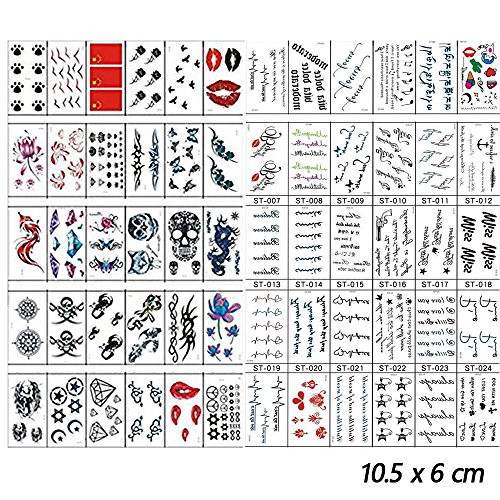 [60 sheets] jedew removable waterproof temporary tattoo…