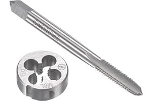 uxcell M6 x 1mm Metric Left Hand Tap and Die Set, Machine Thread Screw Tap with Round Threading Die, Tap & Die Kit for Nut Sc