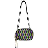 Meocouoe Mardi Gras Crossbody Bags for Women and Men Small Cross Body Purse Shoulder Handbags Travel Purses