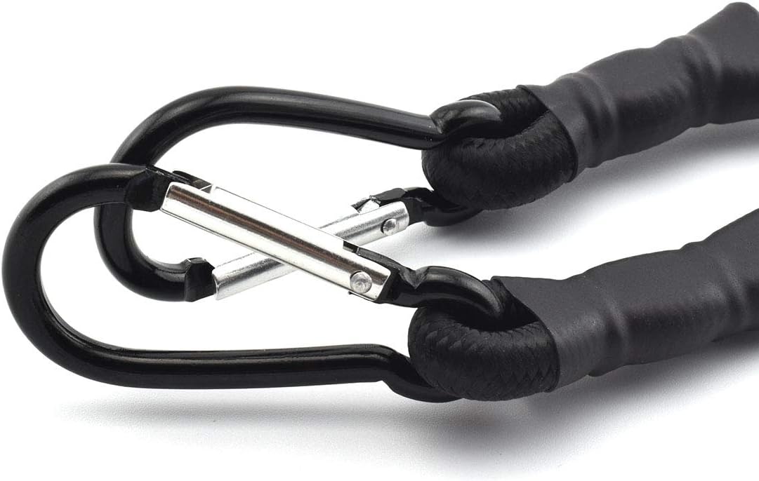 SDTC Tech 24 Inch Bungee Cord with Carabiner Hook | 4 Pack Superior Latex Heavy Duty Straps Strong Elastic Rope Locks onto Anchor Points of Luggage Rack/Cargo/Camping/RV/Hand Carts etc.: Automotive