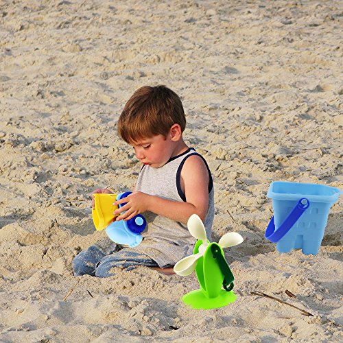 image for HEHALI 16 PCS Beach Sand Toys Set for Kids with Slag Truck, Sand Wheel