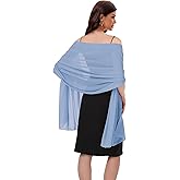 Baoqiya Women's Shawls and Wraps for Evening Dress Chiffon Shawl Soft Elegant Silky Pashmina Wedding Bridal Scarf