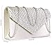 Charming Tailor Clutch Purse Evening Bag Envelope Diamante and Pleated Flap Handbag (Champagne)