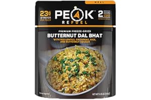 Peak Refuel Butternut Dal Bhat | Freeze Dried Backpacking and Camping Food | Amazing Taste & Quality | High Protein | Real Meat | Quick Prep (2 Serving Pouch)