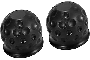REPAIROCK 2pcs Universal Trailer Hitch Ball Cover Waterproof Dustproof 50mm ID Black for Car Truck RV Boat Auto Replacement P