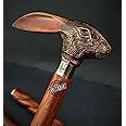 Victorian Wooden Walking Stick Solid Brass Head Handl