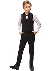 Marvelous World Boys' 5-Piece Formal Vest Suit