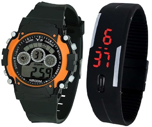 LEMONADE - Pack of 2 Multifunction Sports Kids Watch & Unisex Digital LED Bracelet Band Wrist Watch - Combo Offer