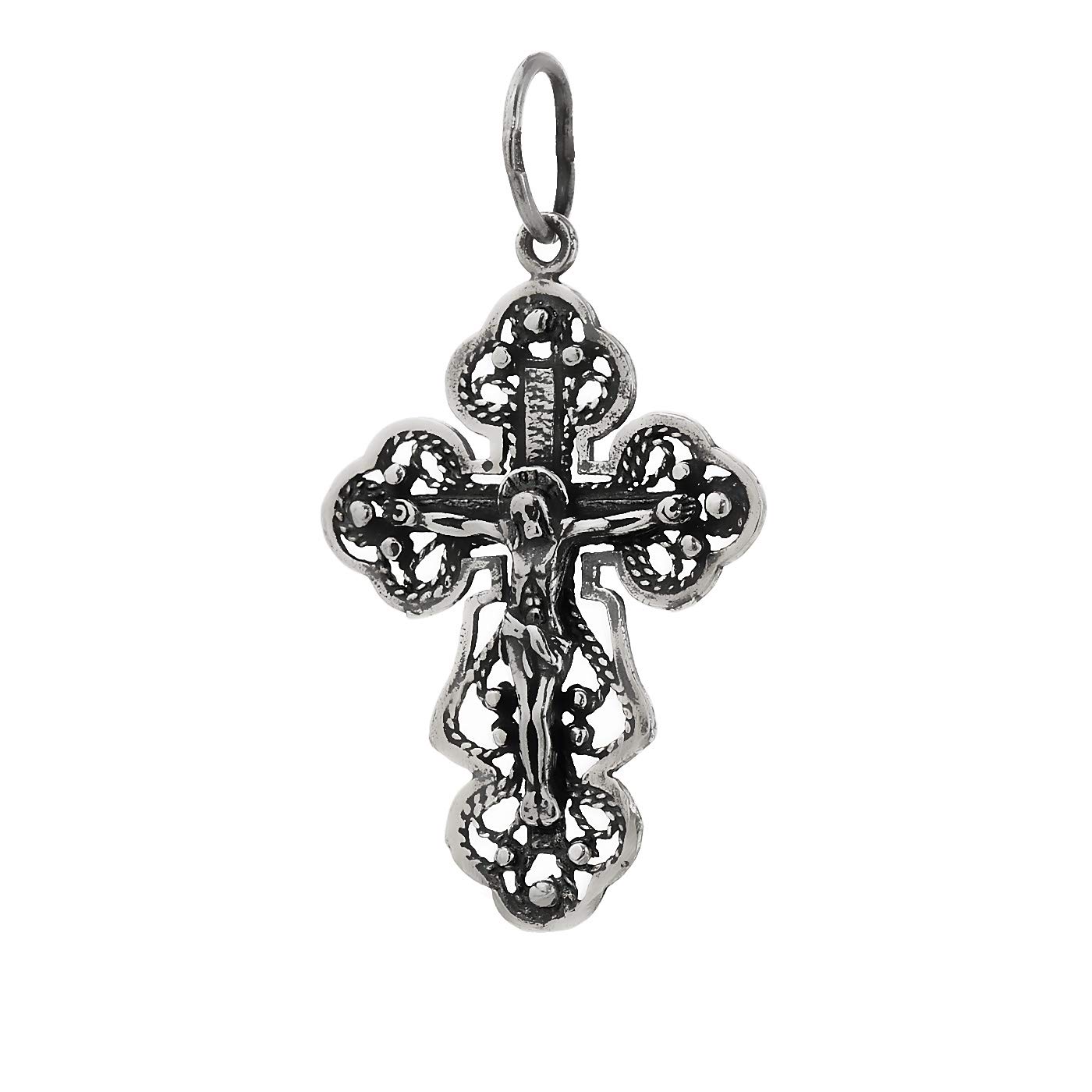 NKlaus Pendant Jesus Cross 925 Silver Orthodox Pendant Faith Symbol K27