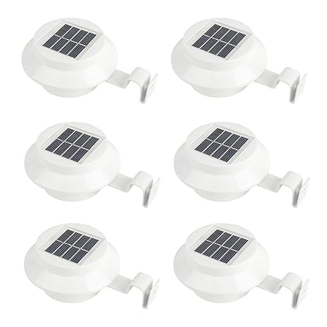 Isunmoon 6 Pack Gutter Solar Lights Outdoor Led Gutter Lights Solar