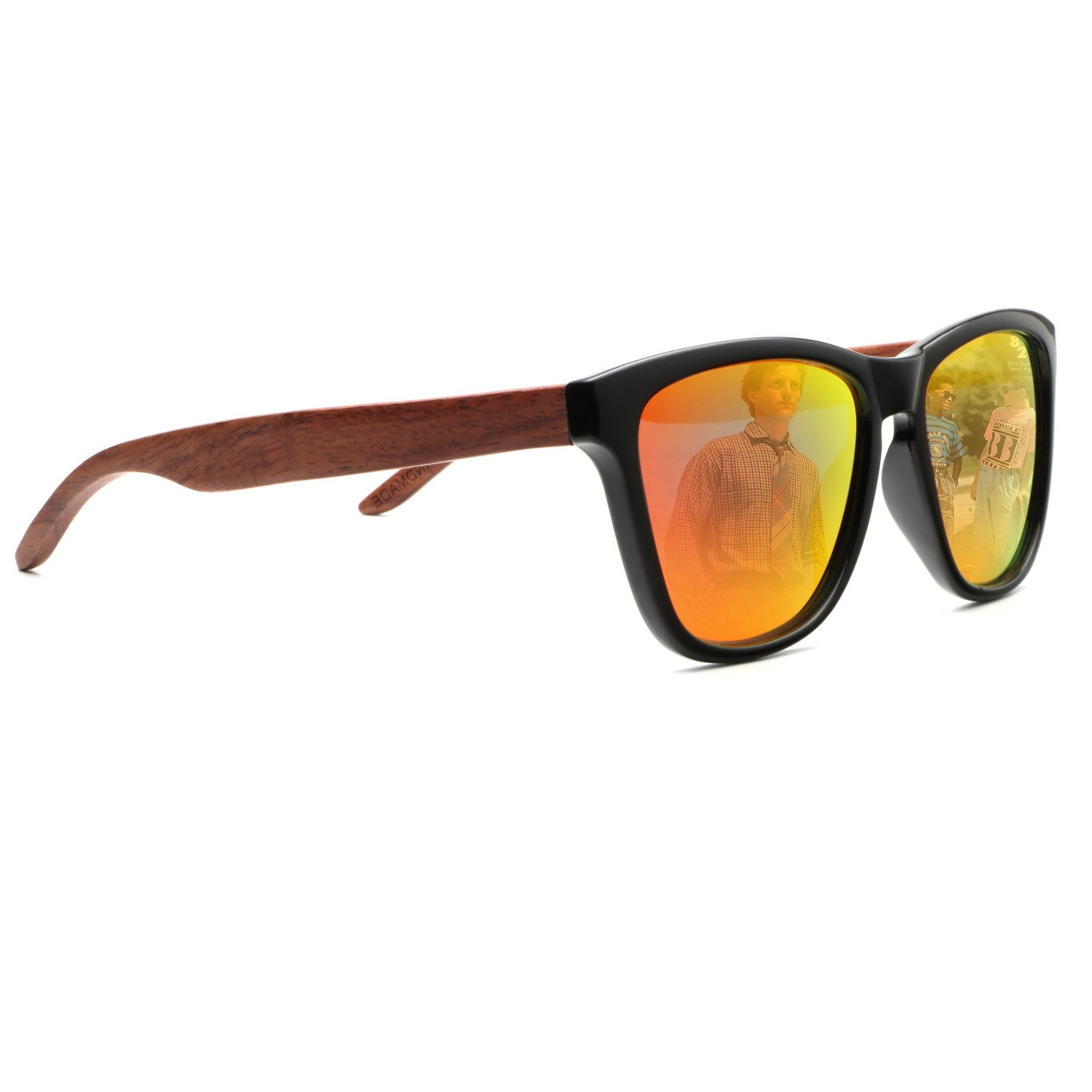 Wooden Sunglasses,Ablibi Polarized Mens Wood Sunglasses Handmade Lightweight Shades with Wooden Box(golden)