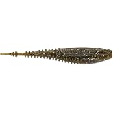 CrushCity Freeloader Soft Plastic Swimbait Minnow, Natural Swimming Action for Jig Heads &amp; Multi-Species Bass Fishing, 4-1/4", Green Pumpkin Magic