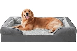 INVENHO Orthopedic Dog Beds Large Sized, XL Washable Dog Sofa with Egg-Crate Foam, Waterproof Lining and Non-Skid Bottom
