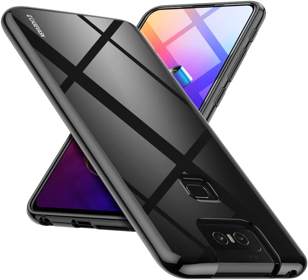 ZenFone 6 Case, CASEVASN [Slim Thin] Anti-Scratches Flexible TPU Gel Rubber Soft Skin Silicone Protective Case Cover for ZenFone 6 (Black)