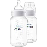 Philips Avent Anti-Colic Baby Bottle 11oz, Clear, Pack of 2, SCF406/24