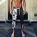 Athmile Mens Compression Leggings Pants,Baselayer Running Tights, 3/4 Cool Dry Sports Capri Pants,Camouflage, Black