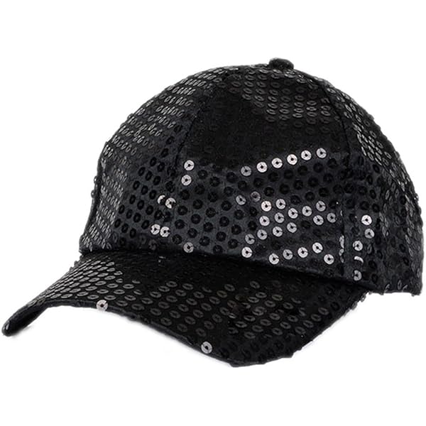 Womens Glitter Sequin Cap - Elastic Fit Sparkle Baseball Hat  display picture 1