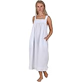 The 1 for U White Nightgown - Vintage Nightgowns for Women, Adeline 100% Cotton Gown