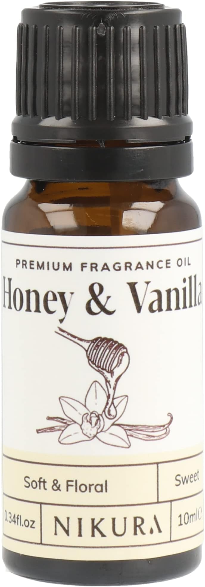 nikura Honey & Vanilla Fragrance Oil 10ml for Diffusers, Soap & Candles