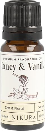 nikura Honey & Vanilla Fragrance Oil 10ml for Diffusers, Soap & Candles