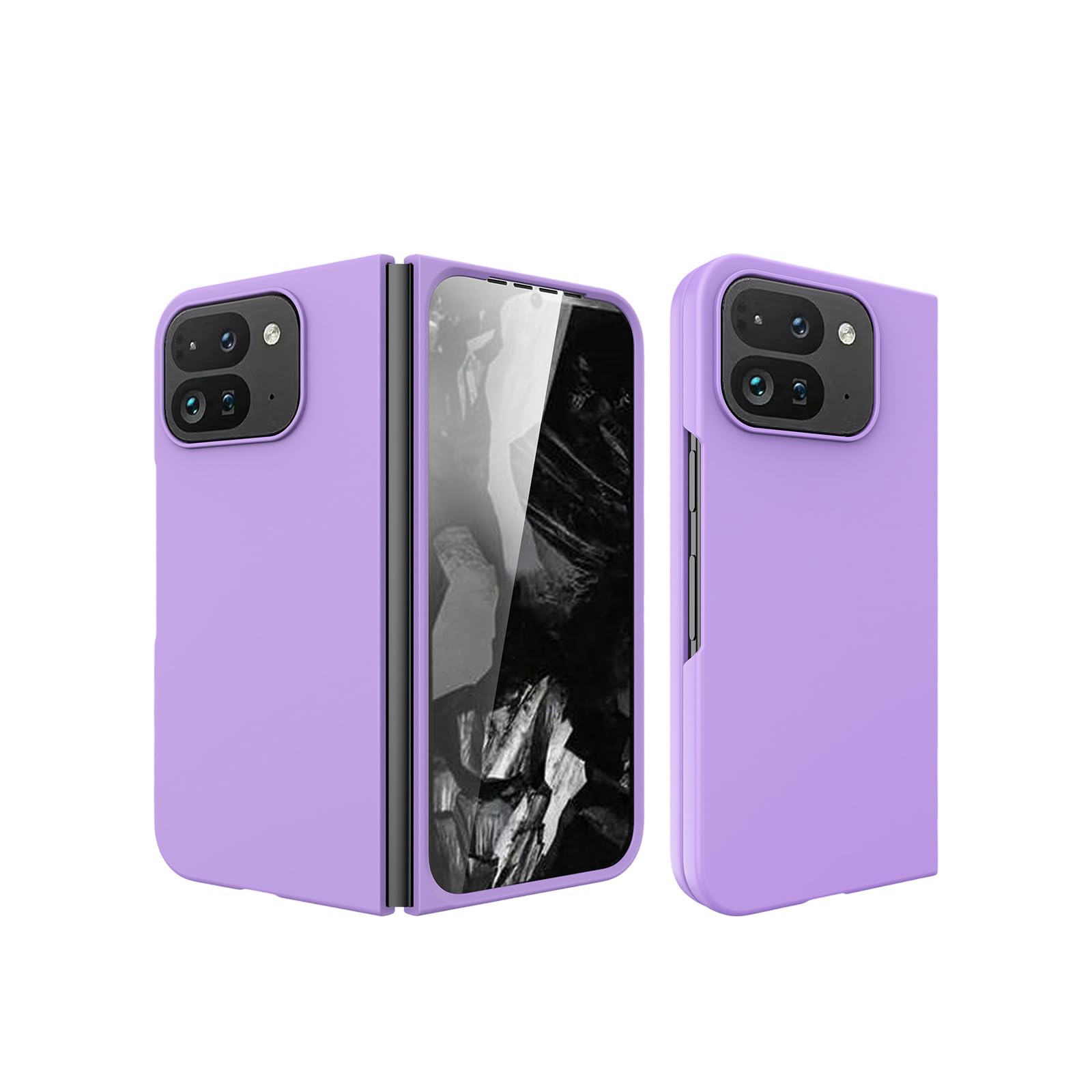 CaseGame Case Compatible with Google Pixel 9 Pro Fold with Screen Protector, Hard PC Smooth Ultra-thin Shockproof Protective Case Cover for Pixel 9 Pro Fold for Men Women Purple