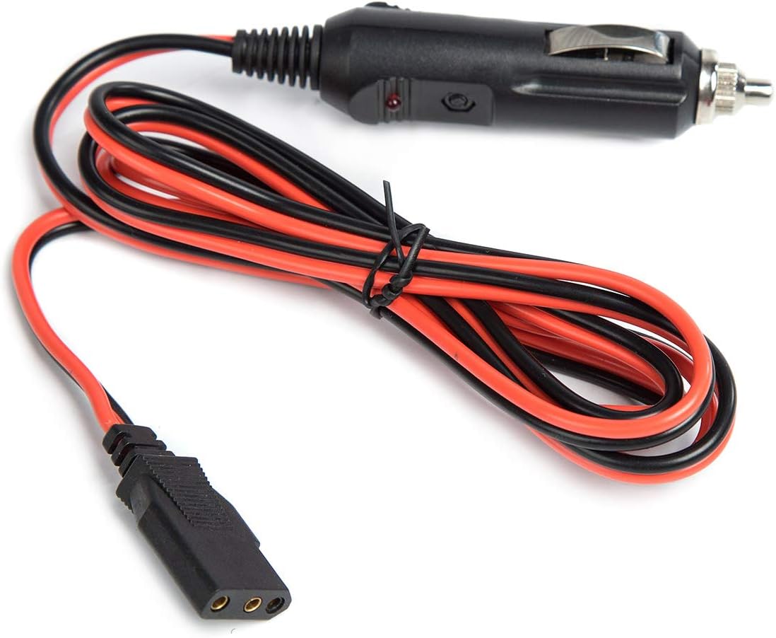 Cb Radio Power Cord/Cables 2-Wire 15A 3-Pin CB Power Cord with 12V Cigarette Lighter Plug for Cb Radio (2 Pack)