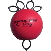 Handmaster Plus Physical Therapy Hand Exerciser - Forearm Exerciser with Stress Relief Ball - Hand Therapy Balls for Exercise, Training - Finger Exerciser &amp; Strengthener - Medium Tension, Red