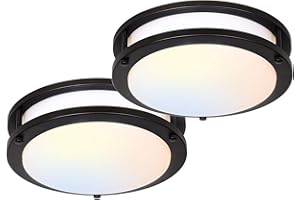 hykolity 13 inch Flush Mount LED Ceiling Light Fixture, 2700K/3000K/3500K/4000K/5000K Adjustable Ceiling Lights, Oil Rubbed Bronze Saturn Dimmable Lighting for Bathroom Kitchen, ETL Listed - 2 Pack