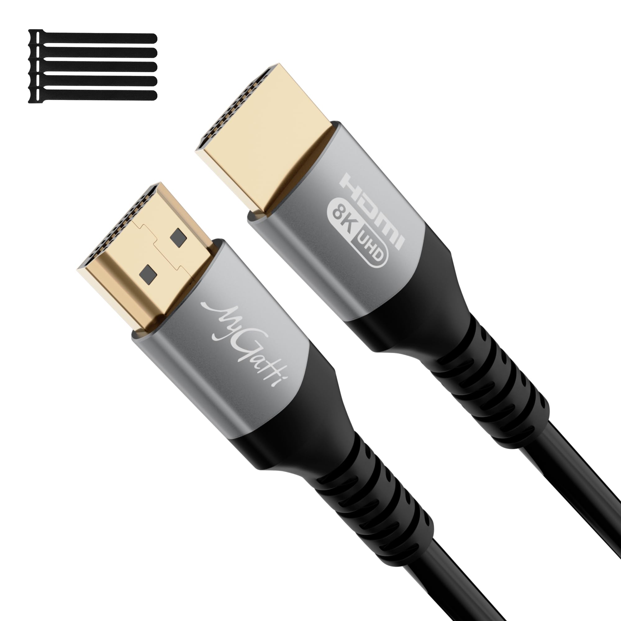 Mygatti Certified HDMI 2.1 Cable 10m,Real 8K Ultra HD 48Gbps high speed cord,Supports 4K@120Hz/8K@60Hz,eARC,HDCP 2.2/2.3,UHD HDR 10+,Compatible with 8K Gaming,TV,Blu-ray Player,Projector