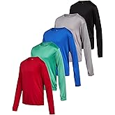 iXtreme Boys Long Sleeve Shirts - 5 Pack Lightweight Moisture Wicking Pullover T Shirt - Long Sleeve Athletic Shirts for Boys
