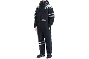 Outdoor Riding Freezer Suit, Winter Waterproof Windproof Insulated Coveralls, Snowmobile Suit for Men & Women