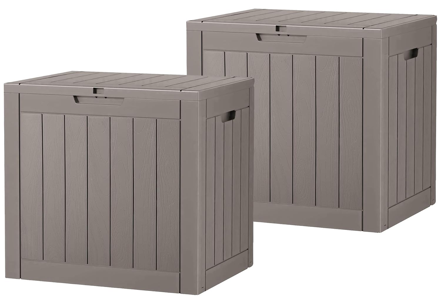 KAMABOKO 32 Gallon Outdoor Storage Box 2 Pack All-Weather Deck Box for Patio Furniture, Package Deliveries, Garden Tools, Pool Supplies & Cushions, Grey Image