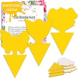 Blooven 30 PCS Yellow Fruit Fly Traps Double Sided Fungus Gnat Sticky Catcher