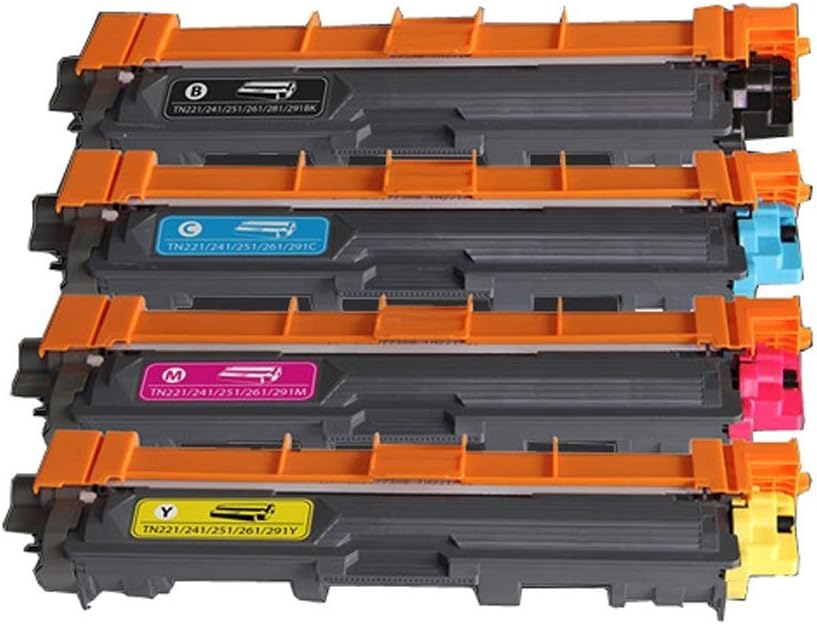 SUNDOU Suitable For Compatible Brother TN221 / TN225 / TN245 / TN255 /TN265 / TN285 / TN295 Brother HL-3140CW HL-3170CN, HL-3170CW, HL-3170CDW Compact, Printer Color Toner Cartridge, 4 Colors Optional