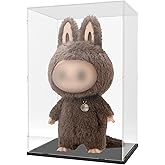 Choowin Acrylic Display Case for Zimomo Display for Labubu Display, 24 inch Tall Assemble Dustproof Display Box, Thickened Large Clear Display Cases for Collectibles Figures Dolls (Black Base)