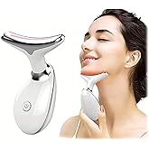 7-Color LED Facial Massager for Skin Care – Portable Multifunctional Face Massager Tool with Heat & Vibration, Anti-Aging & Wrinkle Reduction, Glossy White