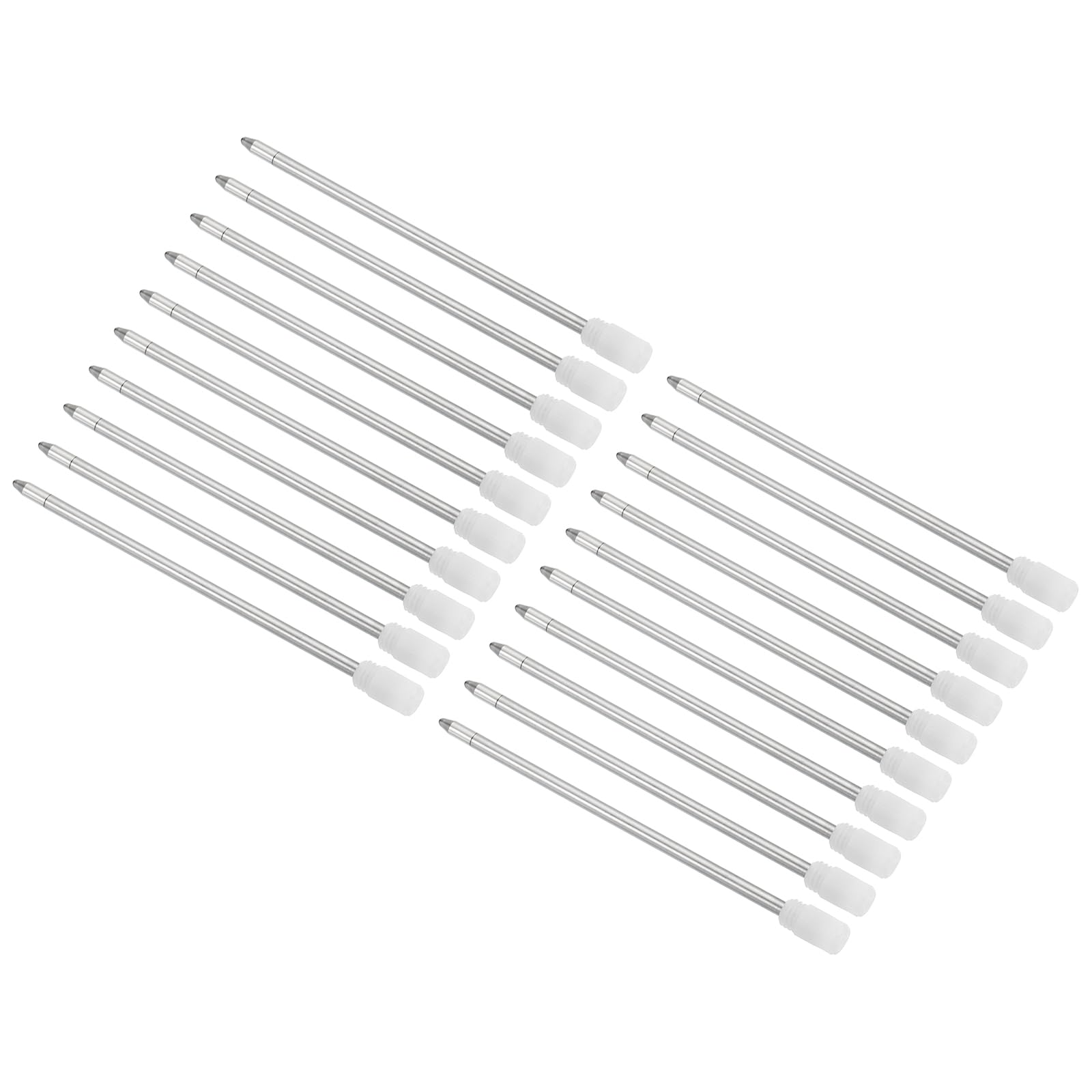 PATIKIL 1mm Pen Ink Refills, 20 Pcs Ballpoint Refill Medium Point Metal Compatible Replaceable Replacement for Pen, Writing, Office, White Cap Red Ink