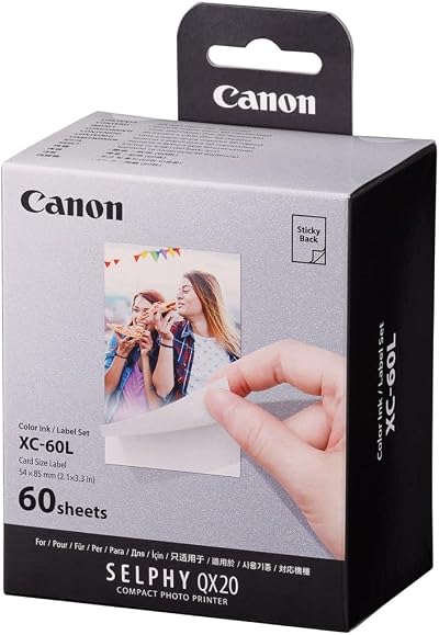 Canon XC-60L Genuine Ink and Paper Set for SELPHY Square QX20-60