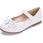Hehainom Girls Dress Shoes Toddler Little Kid Flats Mary Jane School Bowknot Flower Girl Party Ballerina Flat Shoes