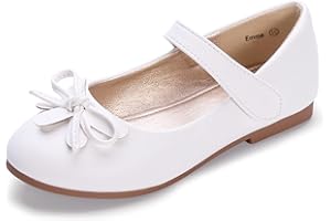 Hehainom Girls Dress Shoes, Flower Toddler/Little Kid Girl Shoes, Bowknot Mary Jane Ballerina Flat Shoes for School Party