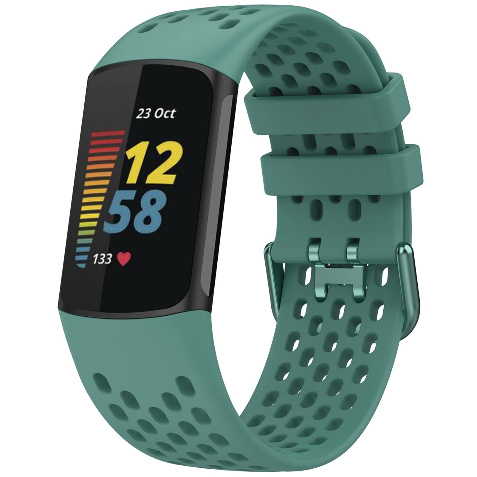 TopPerfekt Sport Straps Compatible with Fitbit Charge 6 Strap, Adjustable Breathable Soft Silicone Sport Replacement Watch Band Straps Wristbands Bracelet for Charge 5 Activity Tracker Women Men โ image 1
