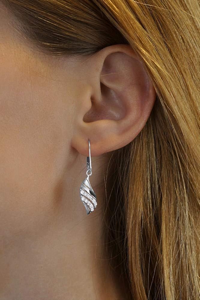 SILVEGO - QRS125 - Women's 925 Sterling Silver Jewellery Set including Clear Cubic Zirconia Leaf Design, White - Image 5