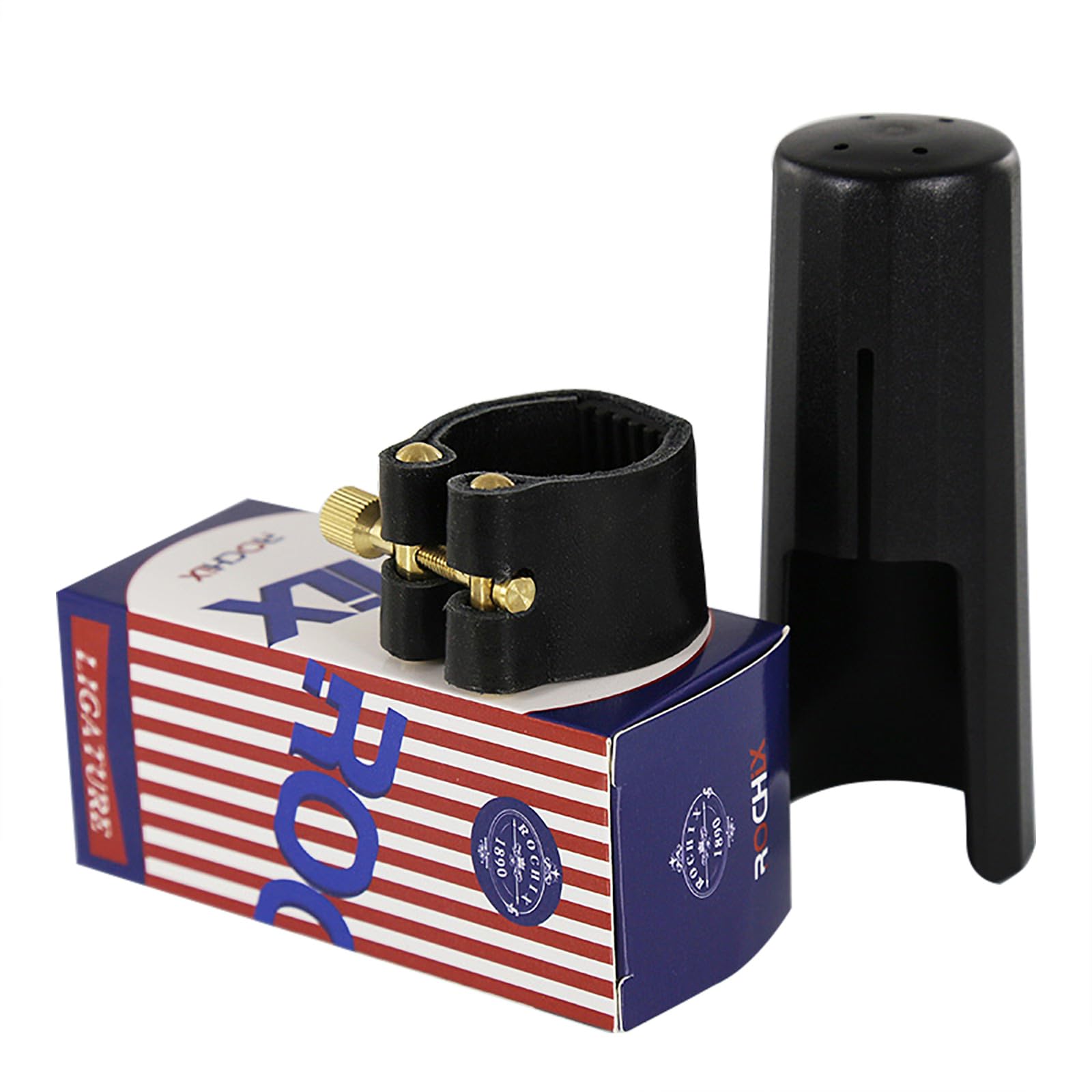 Genuine Leather Ligature and Plastic Cap for Tenor Saxophone Sax